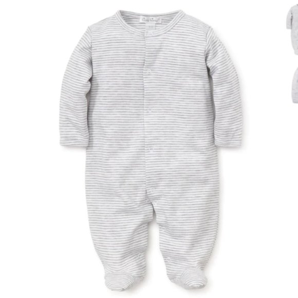 Kissy Kissy Gray Essentials Stripe Footie - Picture 1 of 2